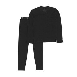 Boys Lightweight Thermal Underwear Set - C9 Champion Black L Waffle Knit